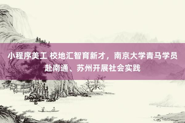 小程序美工 校地汇智育新才，南京大学青马学员赴南通、苏州开展社会实践