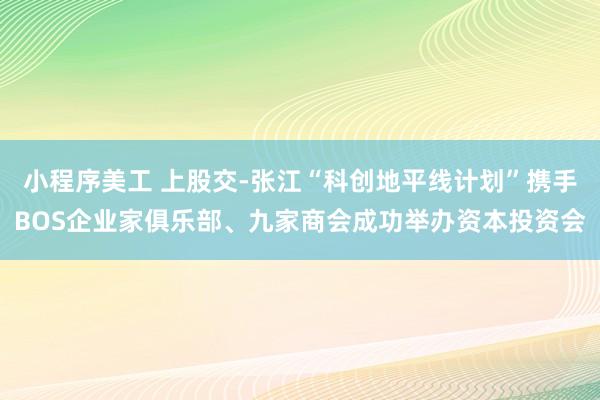 小程序美工 上股交-张江“科创地平线计划”携手BOS企业家俱乐部、九家商会成功举办资本投资会